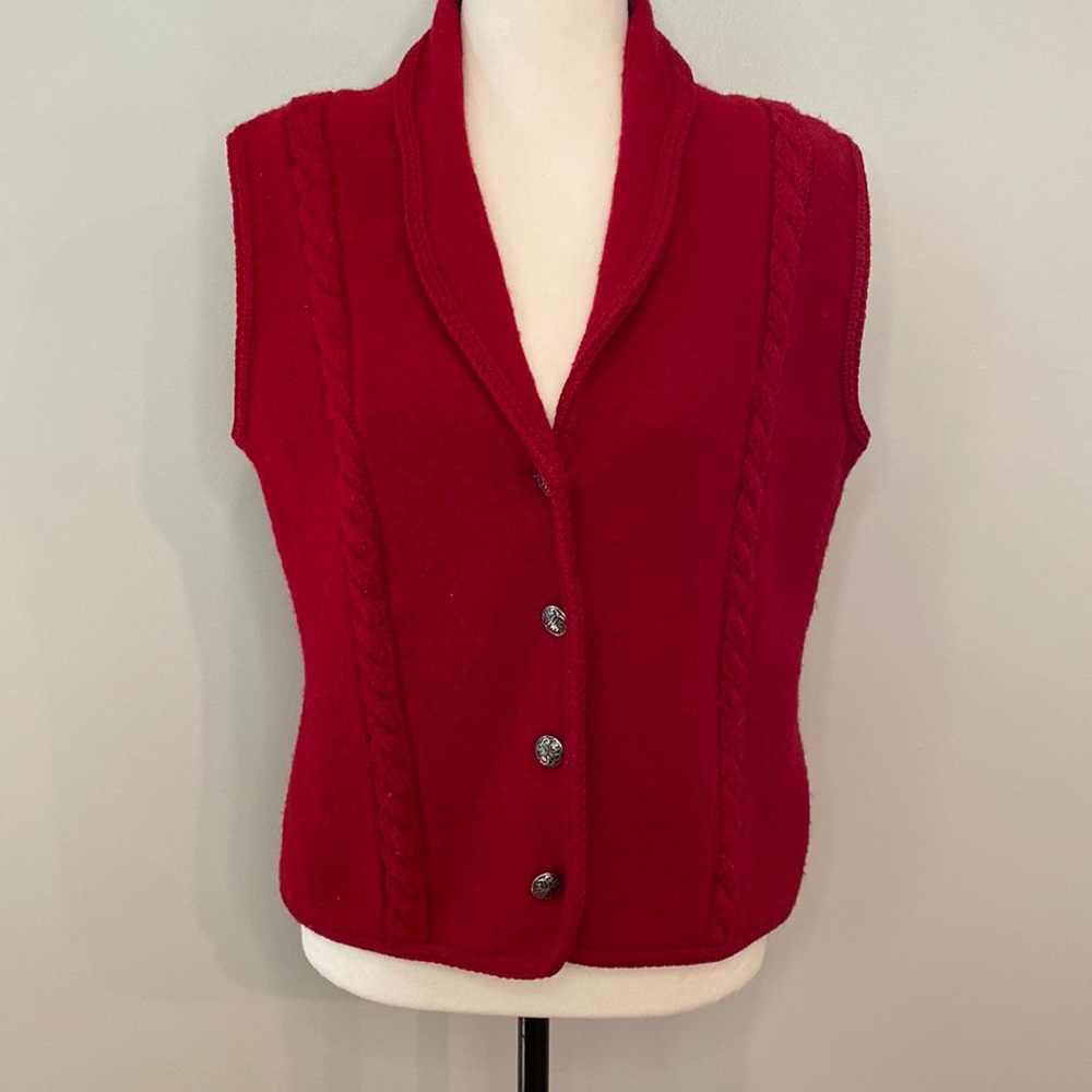 Coldwater Creek 100% wool button front cardigan grandmacore academic preppy